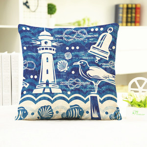 Summer New Blue Mediterranean Ocean Style Taie d'oreiller en lin Conch Sailboat Home Cushion housse de coussin de haute qualité - Product Image 5