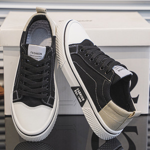 Chaussures de skate en toile respirantes à lacets pour hommes, semelle souple, doublure en coton confortable, style décontracté, tendance et mode - Product Image 4