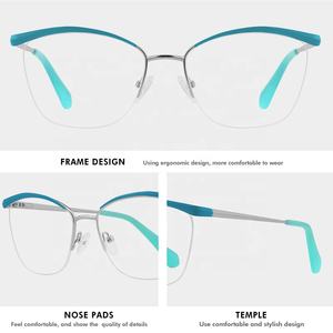 Gafas Ópticas de Metal de Lujo con Media Montura Cuadrada, Modernas para Mujer, con Logotipo Personalizado, al por Mayor, de Alta Gama, Hemme Paris ME42J51 - Product Image 3