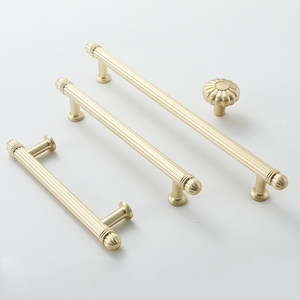 Poignées de meuble cannelées de luxe léger à la française, espacement entre les trous 96/128/160 mm, pour armoire de cuisine, placard et porte de meuble - Product Image 5