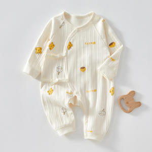 Mameluco Unisex para Bebé Recién Nacido, Diseño de Mariposa, para las Cuatro Estaciones, Otoño, 100% Algodón, Diseño de Conejo sin Costuras, Cierre con Cordones en la Placket - Product Image 4