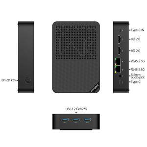 Nouveau Mini PC <span class=keywords><strong>NAS</strong></span> industriel Intel Twin Lake N150 4 baies Routeur Pare-feu Ordinateur 12G LPDDR5 64 Go EMMC Ubuntu Serveur 2.5G WiFi6 - Product Image 2