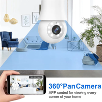 Caméra de surveillance IP Wi-Fi intelligente panoramique 360° 5 GHz 2,4 GHz, mini caméra de sécurité domestique sans fil, ampoule PTZ avec vision nocturne