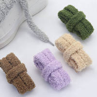 Lacets plats en peluche de 15 mm de haute qualité, style décontracté, à motif dentelé, tendance, avec sac de rangement pour lacets