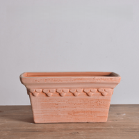 Pot carré en terre cuite émaillée, pot à fleurs respirant en poterie, pot en argile fait main pour plantes succulentes, usage domestique et jardin, avec trou de drainage
