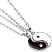 Mwsc — collier pendentif Tai Chi minimaliste, colliers assortis, en trois grammes, pour couple et amis