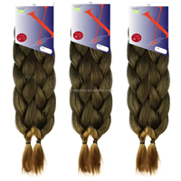 Cheveux synthétiques pré-étirés de 48 pouces, tresses à trame unique, haute qualité, 180g, texture Jumbo TZ Yaki, lot de 2 mèches à tresser