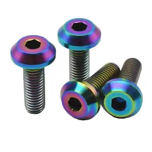 BST-TI M6 M8 Titanium Bolts Motorcycle DIY Allen Hex Button Headed Titanium Screws