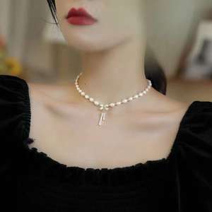 Nuevo Collar de Perlas de Agua Dulce de Lujo de 6-7 mm para Mujer, Cadena de Clavícula Chapada en Oro de 14K con Perlas de Nicho de 6-7 mm, Accesorio Ligero - Product Image 3