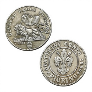 Moneda de 1 Fiorino - <span class=keywords><strong>Leopoldo</strong></span> II de Toscana (estado italiano) de 1859, estilo antiguo, monedas conmemorativas, regalos, decoración del hogar - Product Image 2