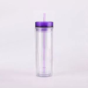 Gobelet isotherme double paroi en acrylique de 16 oz avec paille et poignée, idéal pour milkshakes et salons de crème glacée – Direct Usine - Product Image 3