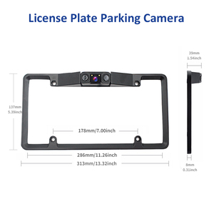 Cámara de Marcha Atrás para Matrícula de Coche con 2 Sensores de <span class=keywords><strong>Radar</strong></span>, Alarma Audible, Sistema de Estacionamiento Visual, Sin Perforaciones - Product Image 3