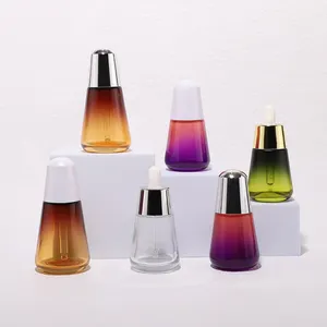 Competitive price luxury glass skin care essence oil dropper bottle 50ml for serum and lotion cosmetic packaging