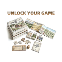 Étui magnétique à rabat avec compartiment secret, jeu de société d'exploration interactive tactile sur le thème des cartes et jetons vintage