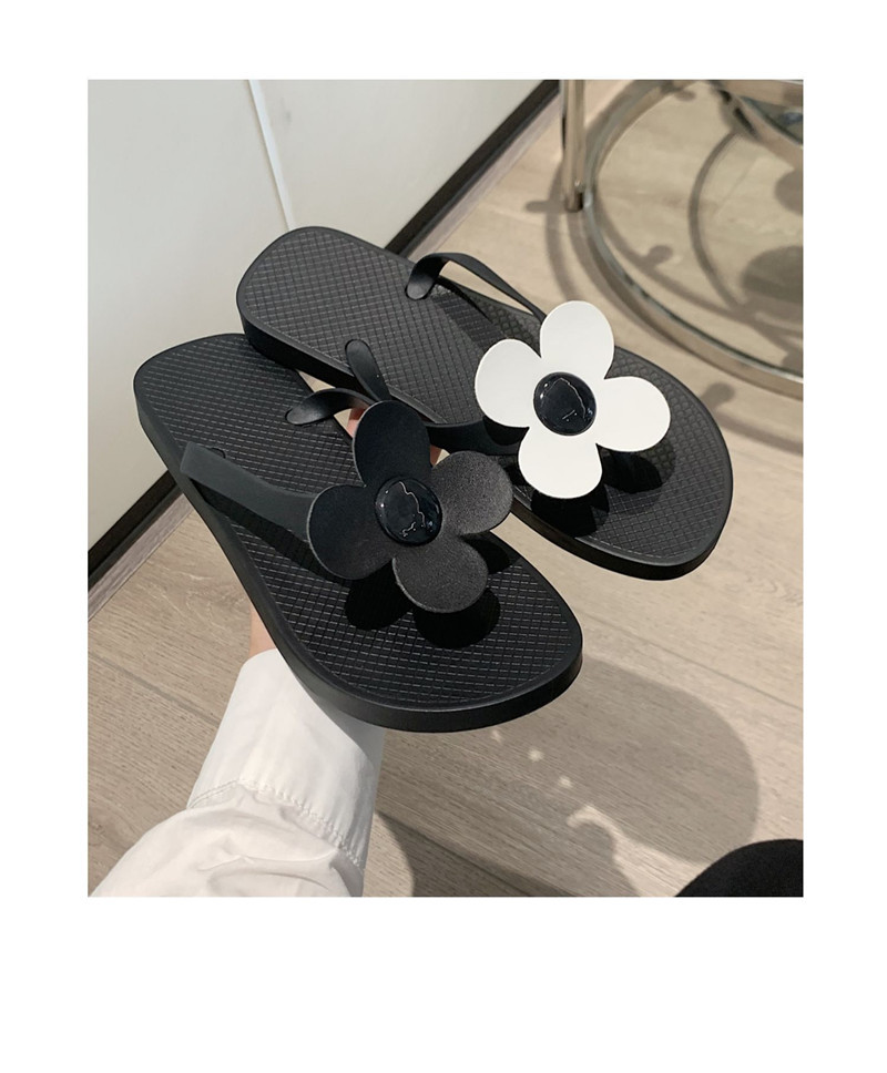 Fashion Flower Flip-flops Women Summer Beach Shoes Soft Soled PVC Flip Flops Slippers