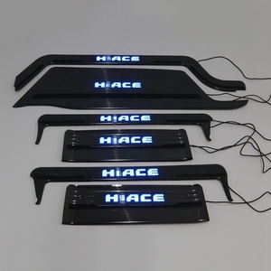WZXD New Arrival <b>Car</b> LED Door Sill Guards Stainless Steel Door Sill Plate Exterior Accessories 3 Door Rhd 2019 for Hiace - Product Image 6