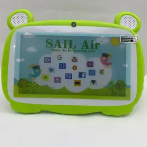 Çocuk tablet 2 + 32GB SIM + WiFi 7 inç 3300 çocuk öğrenmek ile Tablet PC Android Tablet silikon kılıf