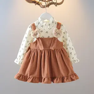 Sıcak satış moda çocuk giyim bahar sonbahar uzun kollu çocuklar tatil gündelik giyim bebek bebek elbiseleri