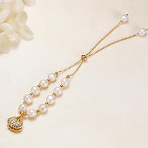 Bracelet en coquillage de perle d'eau douce baroque avec un design élégant européen et américain, pendentif et breloque tendance et raffermissant - Product Image 4