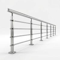 Barre de balustrade moderne en acier inoxydable pour intérieur et extérieur