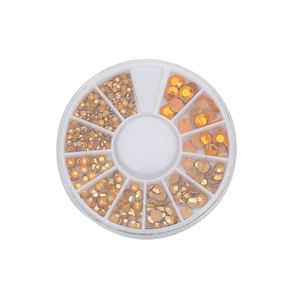 Venta caliente DIY nail art charms decoraciones 2019 piedras de uñas planas de forma redonda - Product Image 1