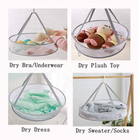 Panier de séchage double couche supports pour vêtements suspendus filet à linge filet de séchage pour lingerie sous-vêtements sèche-pull pliable