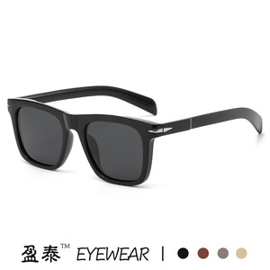 Gafas de Sol Cuadradas Yingtai, Montura de PC Marrón, Lentes TAC UV400, Gafas de Sol de Moda para Hombre - Product Image 4