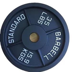 Stahl Free Weight Plate Set Wettbewerb Gewichtheben Standard Stoßstangen platte 40kg 45LB Pfund Barbell Gym Gusseisen Hantel scheiben