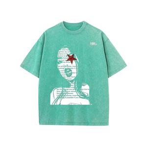 เสื้อยืดผ้าฝ้าย100% ซักกรดสำหรับผู้ชายสไตล์ฮิปฮอปไฮสตรีทคุณภาพสูงแห้งเร็วโอเวอร์ไซส์จากโรงงาน - Product Image 4