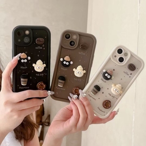 Cá Nhân 3D Cốc Cà Phê Silicone Gấu Điện Thoại Di Động Trường Hợp Đối Với iPhone 16 15 14 13 12 11 Pro Max - Product Image 1