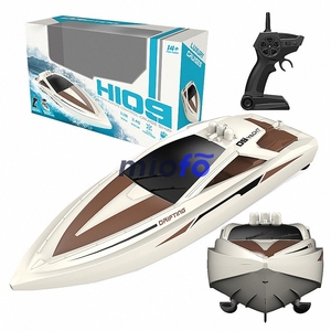 Barco de juguete Rc de 2,4 Ghz, barco de velocidad RC de doble Motor completo, barco RC de plástico resistente al agua, baterías incluidas, barco de Control remoto - Product Image 1