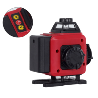 Niveau laser de construction 4D vert professionnel à 16 lignes, haute luminosité, 1M, trépied + auto-nivellement à 360°