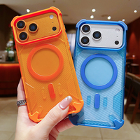 Funda Magnética Transparente para Teléfono, Híbrida de PC y TPU, Resistente a Impactos, con Bisel Elevado para la Lente, para iPhone 18, 17 Pro Max, 16, 15 (En Stock)
