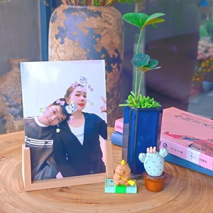 Hai Mặt hiển thị đứng Rack hiển thị acrylic rắn gỗ cơ sở đơn chủ thẻ quảng cáo Acrylic Gỗ Đứng Bảng trang trí - Product Image 3