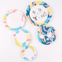 Lanweier Supermarché Source pour Plats de Fête Nouvelle Arrivée Ours Brun Série Animaux Assiettes Jetables 5 Pièces Gobelets en Papier Ensemble de Bols