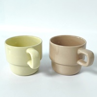 Tasse à café empilable de 270 ml avec poignée ergonomique, mug à cappuccino personnalisé avec logo pour le thé de l'après-midi, le lait, le café, les boissons