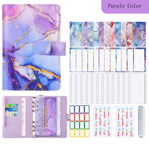 Hàng Mới Về Bộ Bìa Sổ Sách A6 Bìa Sổ Tay Hình Xoắn Ốc Sổ Lập Kế Hoạch Chương Trình Nghị Sự Bằng Da Pu Cẩm Thạch Bìa Sổ Sách Có Phong Bì Đựng Tiền Mặt - Product Image 3