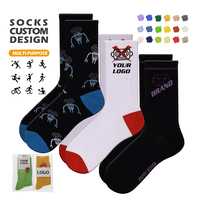 Chaussettes de sport respirantes personnalisées avec logo, échantillon gratuit, emballage gratuit, chaussettes de sport unisexes, chaussettes de sport personnalisées avec logo