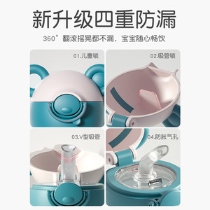 Forbecome Children's PPSU Water <b>Cup</b> 240ml 300ml With <b>Straw</b> Handle Bpa Free For Kids Drinking - Product Image 2