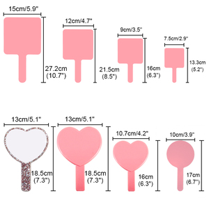 Cá Nhân Cầm Tay Trang Điểm Gương Di Động Hình Trái Tim Tay Gương Cho Du Lịch Túi Nhà Máy Bán Buôn Biểu Tượng Tùy Chỉnh Gương - Product Image 4