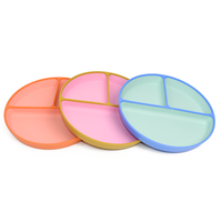 Vente en gros Vaisselle de qualité alimentaire sans Bpa en silicone pour bébé avec assiette en plastique Bol à dîner moderne pour enfants en silicone pour l'alimentation de bébé