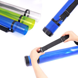 Étui de transport transparent en plastique imperméable FOSKA pour plans, parchemins, cartes et documents d'architecture avec sangle réglable - Product Image 1