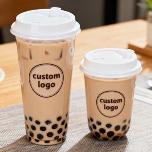 Gobelets jetables en PET 89 mm avec impression de logo personnalisé, 12/14/16/20/24 oz, en forme de U, pour boissons froides, eau minérale, jus, soda, café glacé, transparents, avec couvercles - Product Image 5
