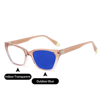 Lunettes photochromiques œil de chat pour femmes, anti-lumière bleue, monture TR90, forme papillon épaisse, lunettes d'ordinateur