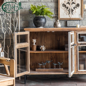 Mueble de Almacenamiento Estilo Chino Clásico, 3 Puertas, Vintage, para Sala de Estar, Mueble para Té - Product Image 3