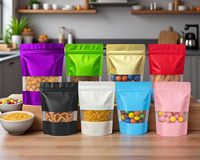 Sachet Doypack thermoscellable avec fenêtre, imprimé sur mesure, en Mylar de qualité alimentaire, avec doublure VMPET, pour aliments et noix