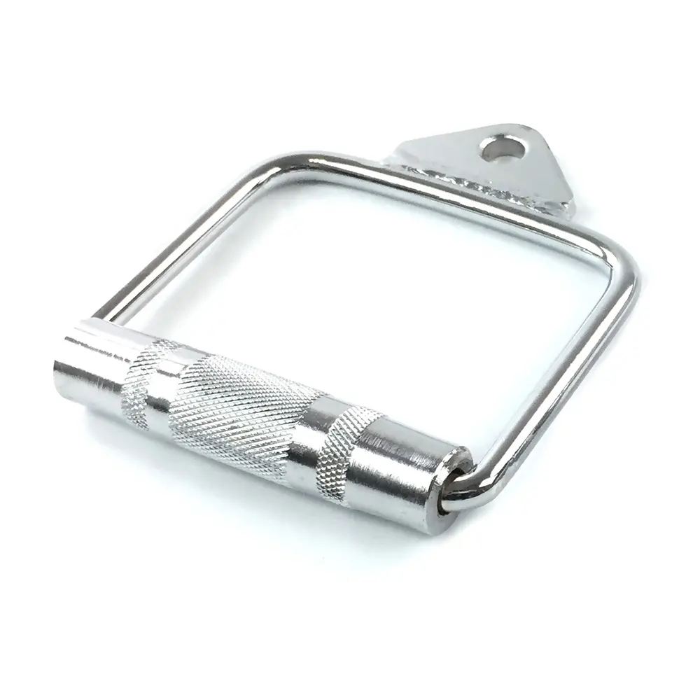 Heavy Duty Cable Machine Accessories Chrome Silver Steel Fat Grip D Row Stirrup Handle