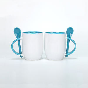 Tazas publicitarias personalizadas, revestimiento de sublimación DIY blanco, taza en blanco, taza de transferencia térmica con cuchara - Product Image 4