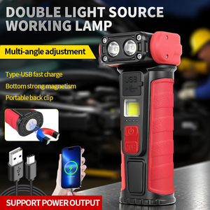 Working Light COB Modes Red Warning Light Battery Strong Magnetic Car Repairing Type-C USB Emergency Work Lighting - Product Image 4