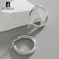 Bijoux personnalisés, boucles d'oreilles créoles classiques plaquées or 18 carats, boucles d'oreilles créoles fines en or et argent pour femmes